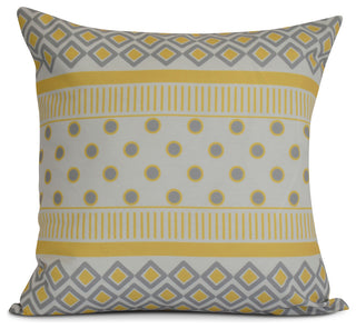 16x16", Geometric, Scrambled Prints Outdoor Pillow, Yellow