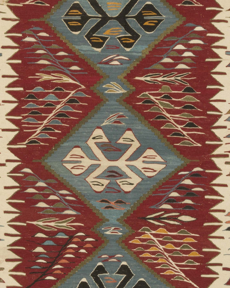 New Handwoven Turkish Kilim Rug 3' 11" x 5' 7", 47 in. x 67 in.