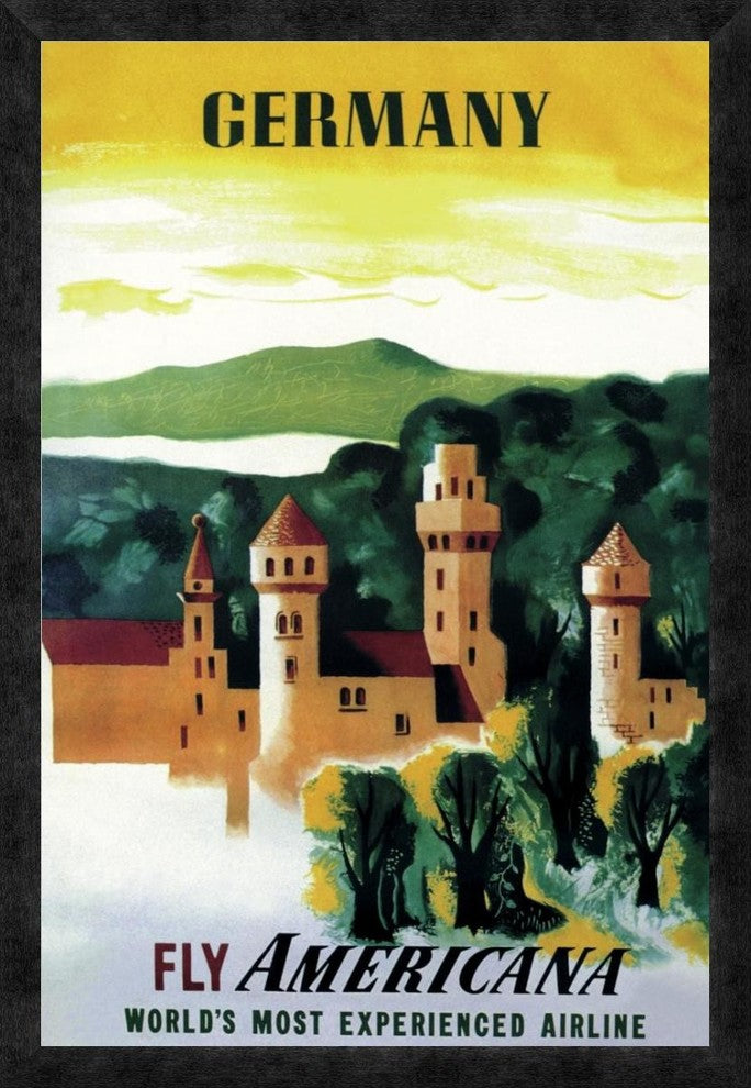 "German Castle" Framed Canvas Giclee, 22"x32"