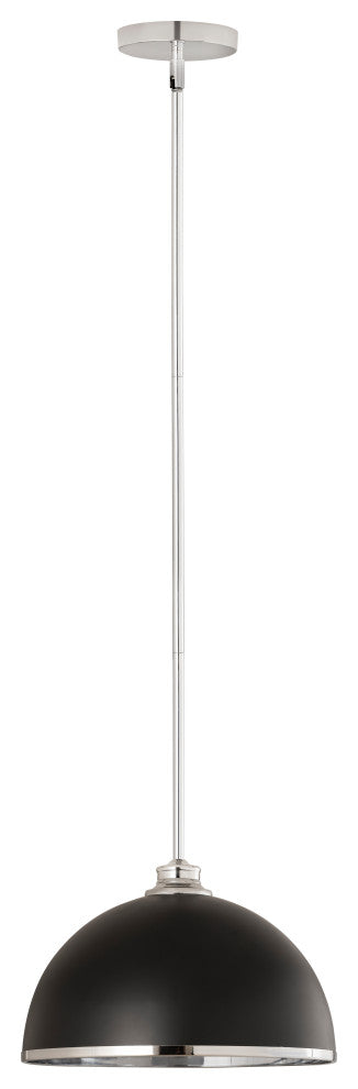 Zlite 1004P14-MB-CH 1-Light Pendant, Matte Black