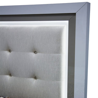 Sky Tower LED Platform Bed - Cloud White, Cal King