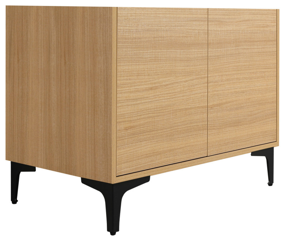 Wilmington Bath Vanity, Natural Oak, 30 Inch, Black Hardware