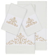 Scarlet 4-Piece Embellished Towel Set, White