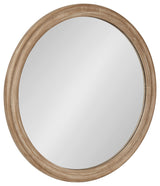 Mansell Wood Framed Wall Mirror, Brown 28 Diameter