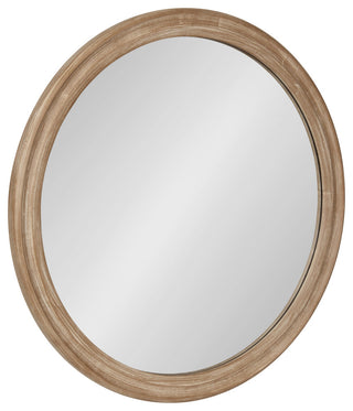 Mansell Wood Framed Wall Mirror, Brown 28 Diameter