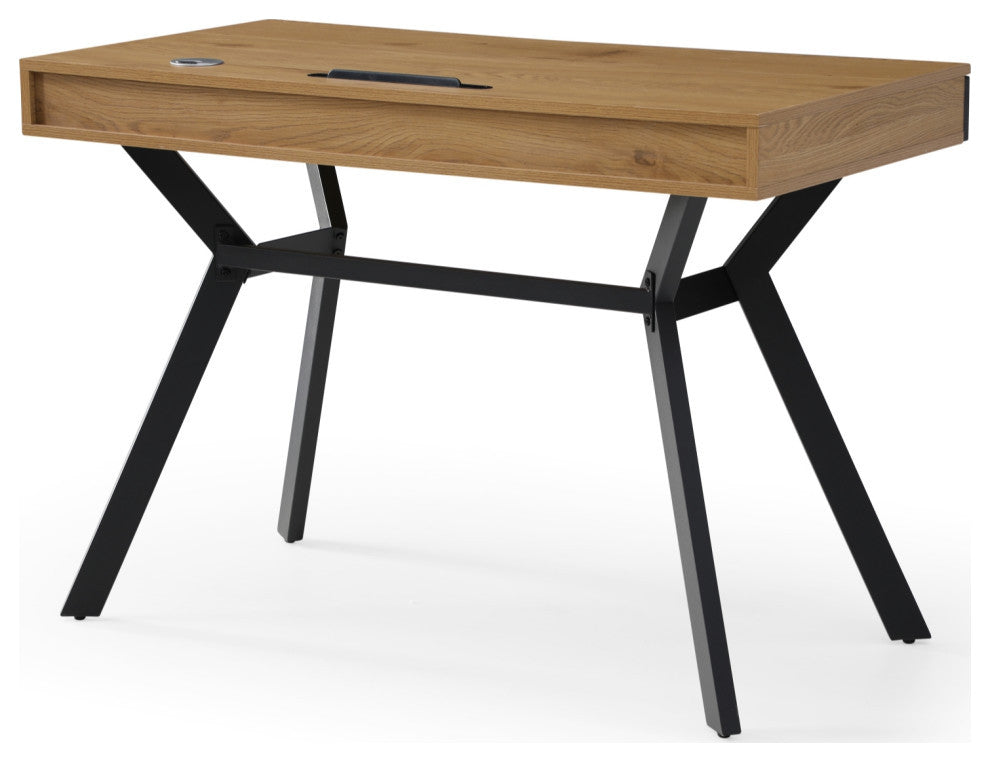 Loft Lyfe Magdalene Desk, 3 Storage Drawers, Natural/Black