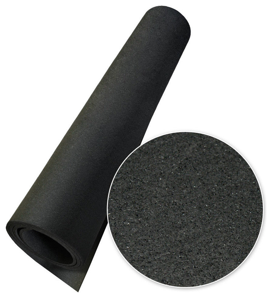 Rubber-Cal "Elephant Bark" Rubber Flooring - 3/8 inch x 4ft. x 5ft.  - Black
