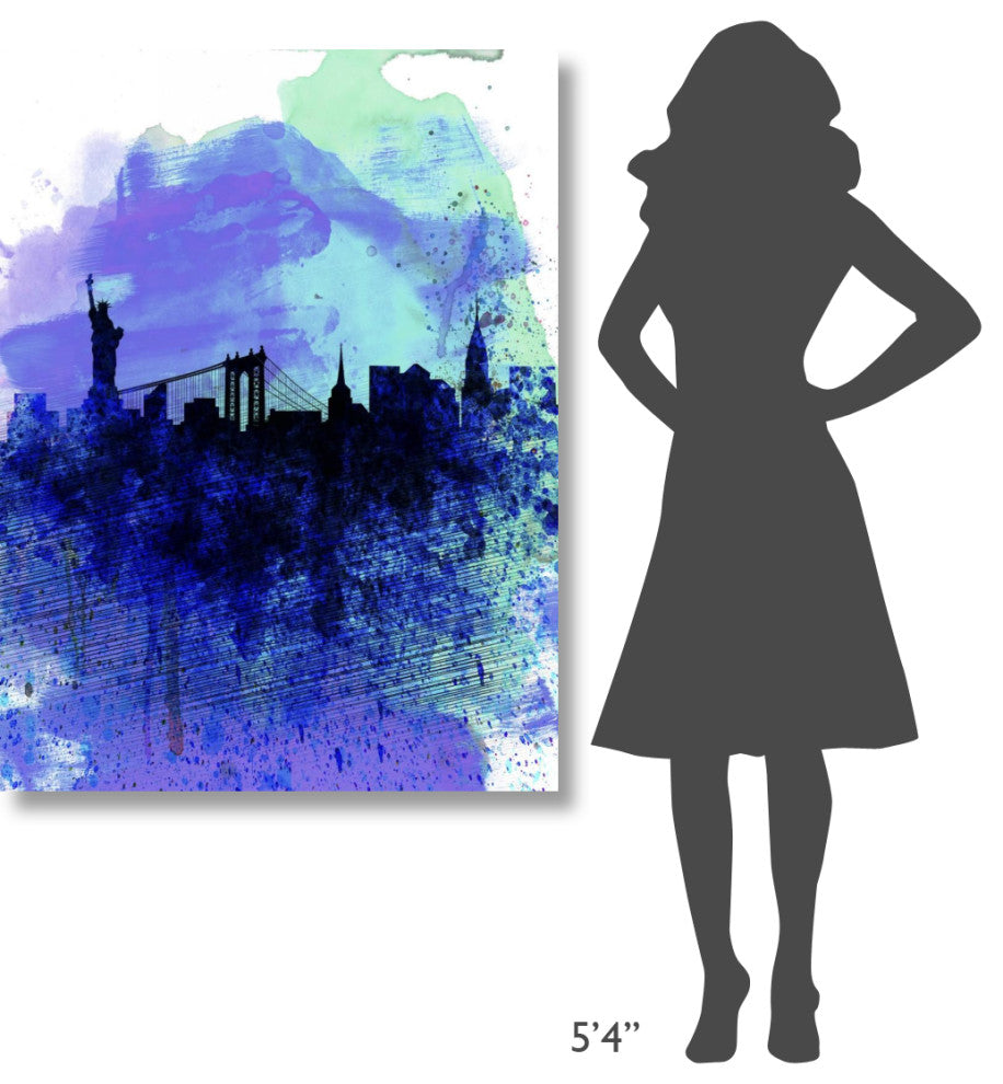 "New York  Watercolor Skyline 2" Fine Art Print