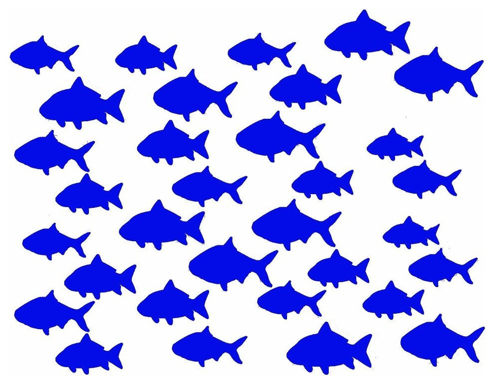 VWAQ Aquatic Animal Sticker, School Of Fish Wall Decor, Blue