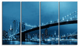 "Manhattan Downtown Urban View" Canvas Print48"x28", 4-Panels