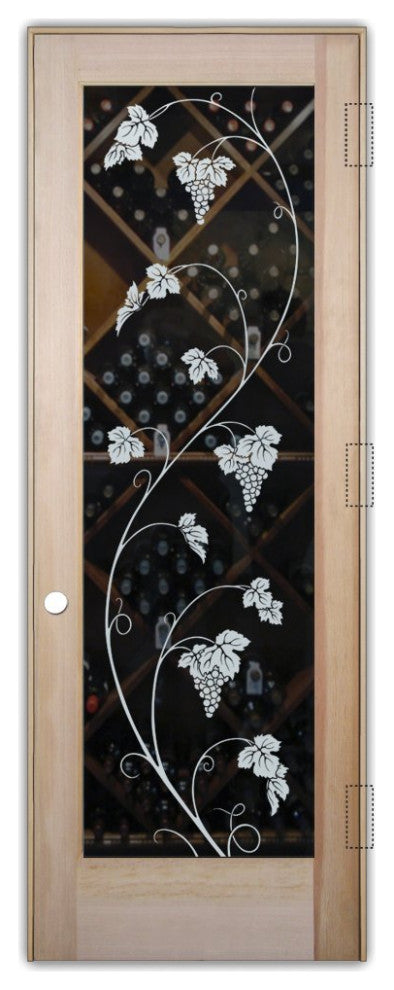 Wine Door - Vineyard Grapes Unfurled - Douglas Fir (stain grade) - 30" x 80"...