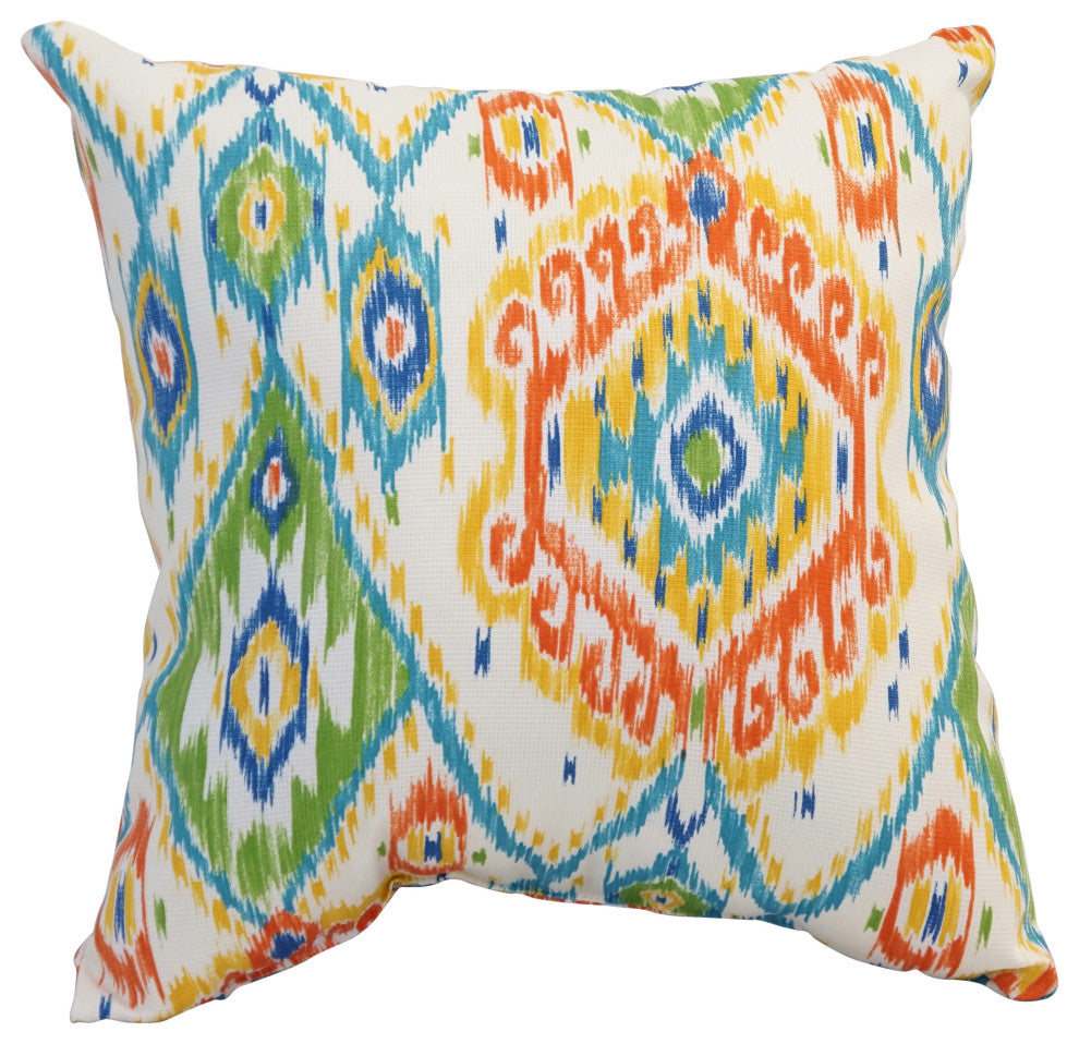 17" Square Polyester Outdoor Throw Pillows, Set of 4, Losani Fiesta