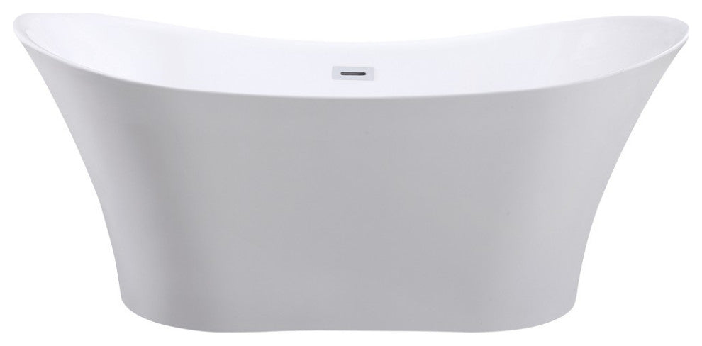 ARIEL 67" Acrylic Freestanding Bathtub Polished Chrome and Overflow Drain