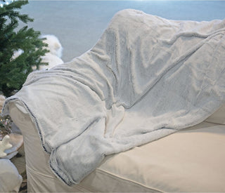 Elegant Light Gray Decorative Throw Blanket