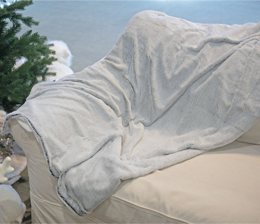 Elegant Light Gray Decorative Throw Blanket