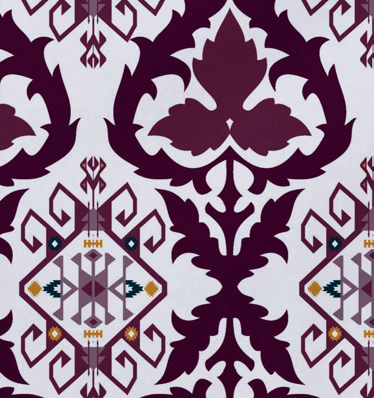 18"x14" Bombay, Geometric Print Placemat, Purple, Set of 4