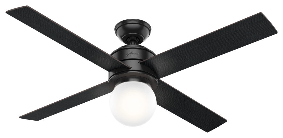 Hunter Fan Company  52" Hepburn  Ceiling Fan With Light With Wall Control, Matte