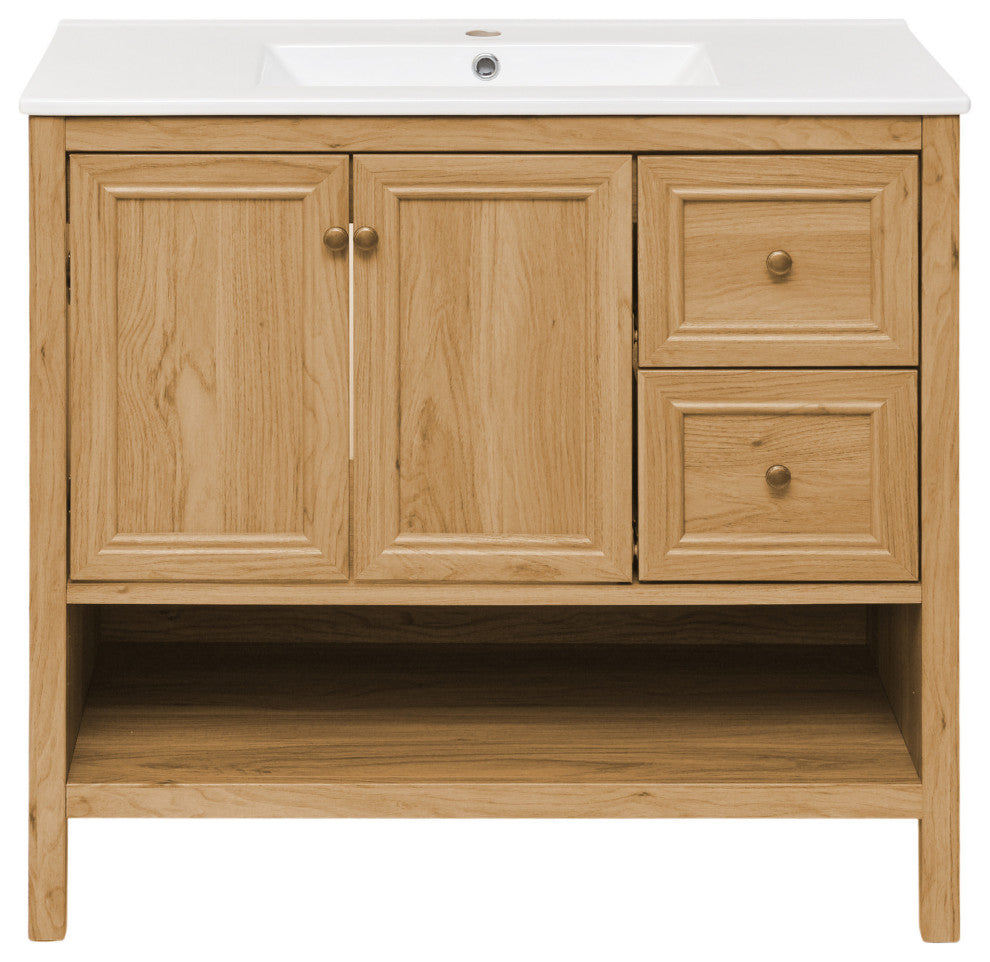 Chateau 36" Bathroom Vanity, Natural Oak