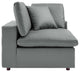 Commix Down Filled Overstuffed Vegan Leather 5-Piece Sectional Sofa - Gray