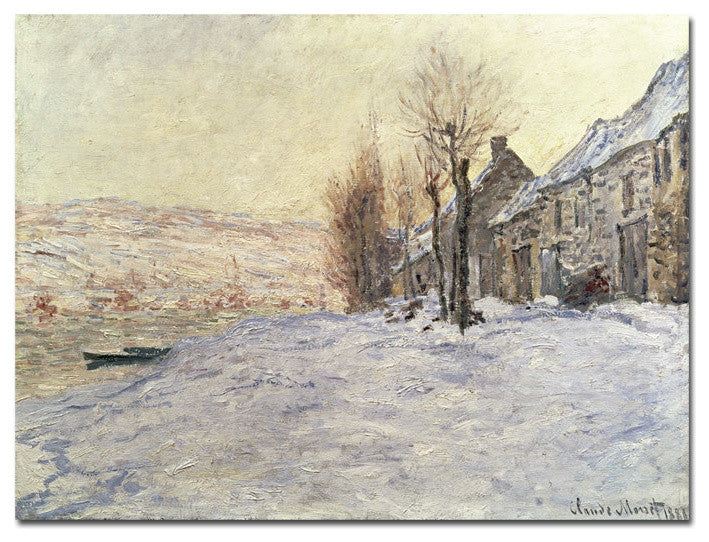 'Lavacourt Under Snow, 1878-81' Canvas Art by Claude Monet