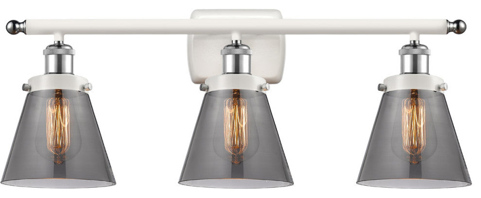 Innovations 916-3W-WPC-G63 3-Light Bath Vanity Light, White, Polished Chrome