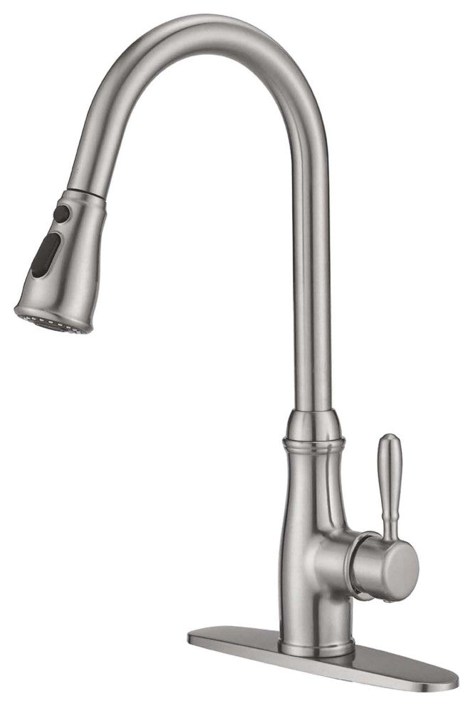 Single Handle Deck Mounted High Arc Kitchen Faucet with Pull Out Sprayer
