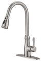 Single Handle Deck Mounted High Arc Kitchen Faucet with Pull Out Sprayer