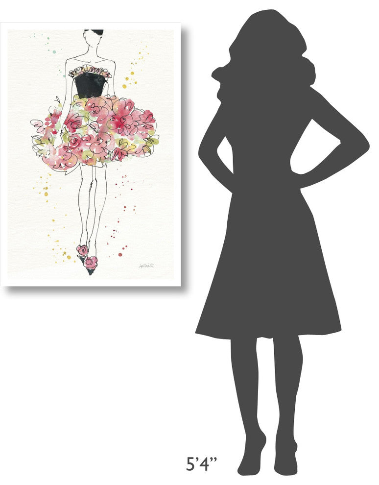 "Floral Fashion II v2" Digital Paper Print by Anne Tavoletti, 26"x38"
