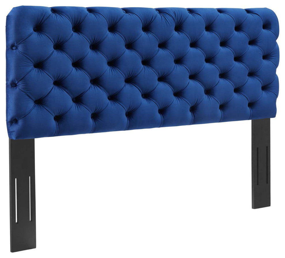 Lizzy Tufted Twin Performance Velvet Headboard Navy