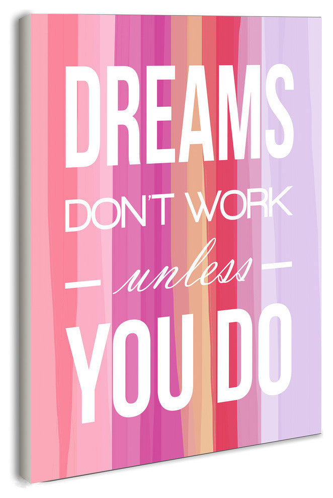 Stupell Home lulusimonSTUDIO Dreams Don't Work Unless You Do Art Print on Wood