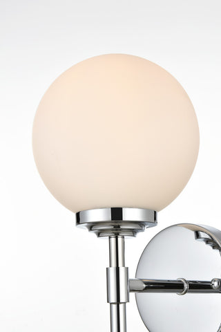 1 Light Chrome And Frosted White Bath Sconce