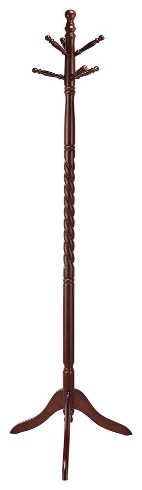 Wooden 2-Tier Coat Rack, Merlot