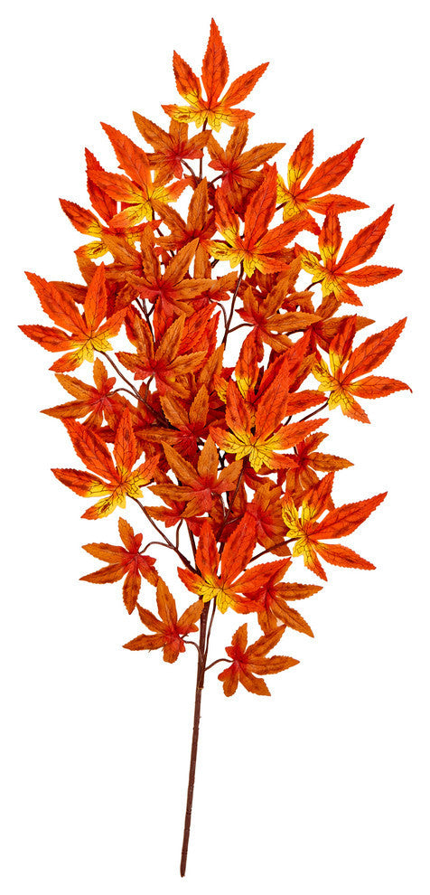 26" Japanese Maple Leaf Spray With 45 Leaves Orange