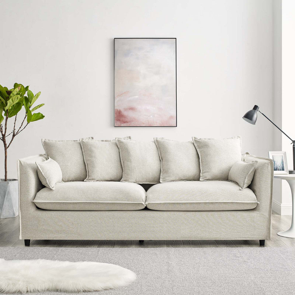 Avalon Slipcover Fabric Sofa, Beige