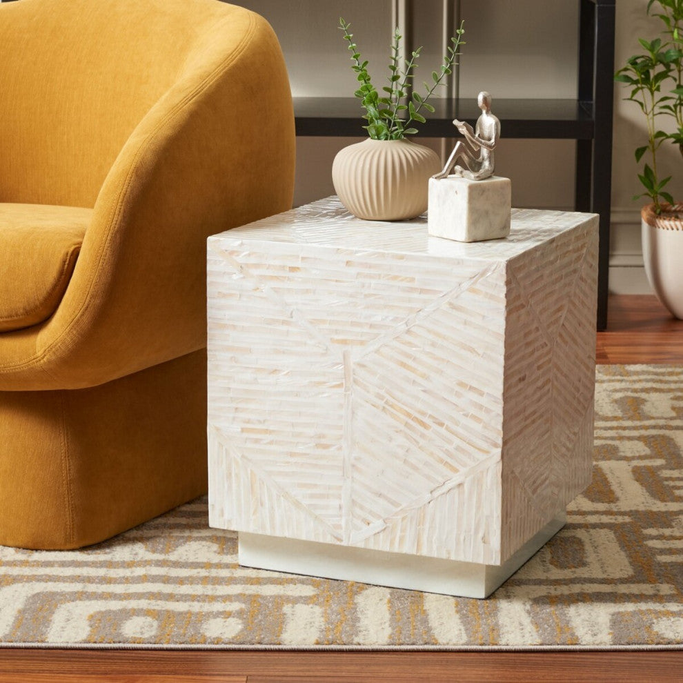 Safavieh Kiely Square Stool, Champagne
