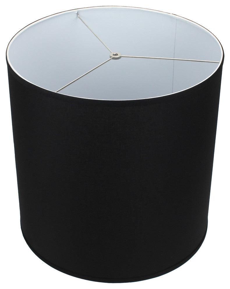 Fenchel Shades, 18"x18"x18"Spider Attachment Drum Lamp Shade, Linen Black