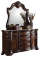Barney''s Traditional Walnut Dresser and Mirror With Marble, 2-Piece Set
