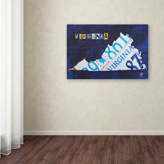 "Virginia License Plate Map" Canvas Art by Design Turnpike