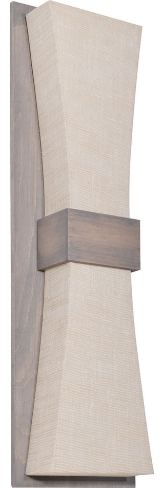 Aberdeen LED Sconce, Weathered Grey Finish, Linen White Shade