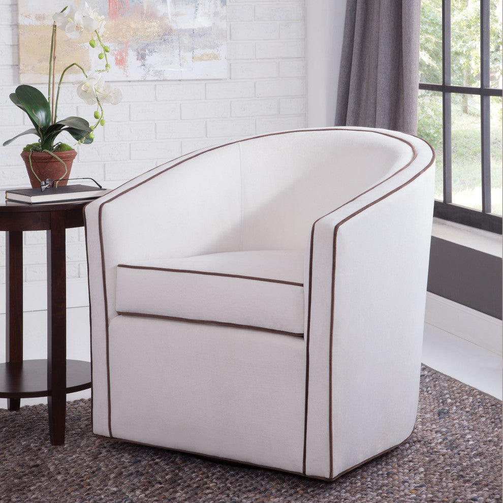 Keely Swivel Chair, Cream