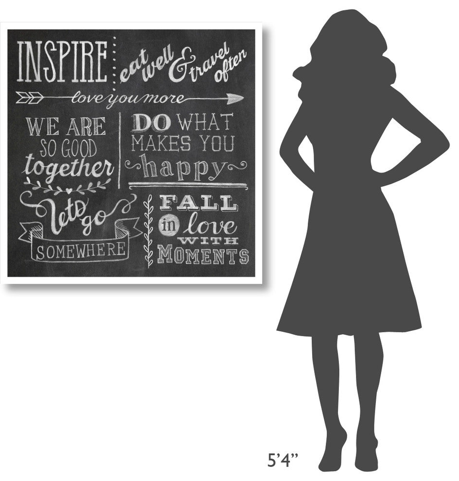 "Inspiration Chalkboard III" Digital Paper Print by Mary Urban, 38"x38"
