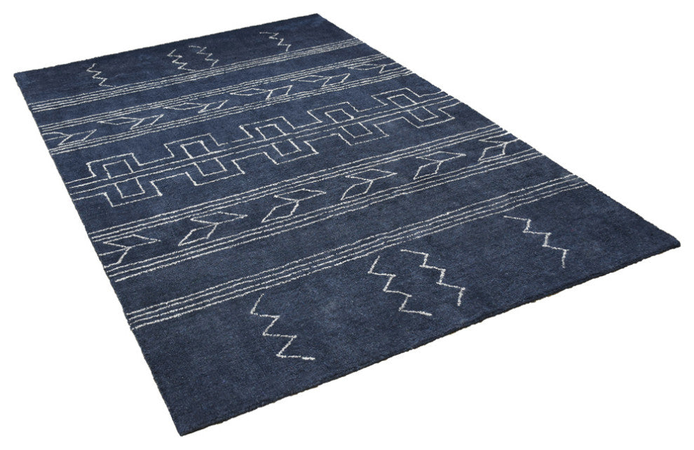 HAND KNOTTED LOOM SILK ECO-FRIENDLY AREA RUGS-Rectangle,Charcoal Beige,Geometric