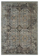 Brown and Silver Blue Enye Distressed Vintage Floral Lattice 5x8 Area Rug