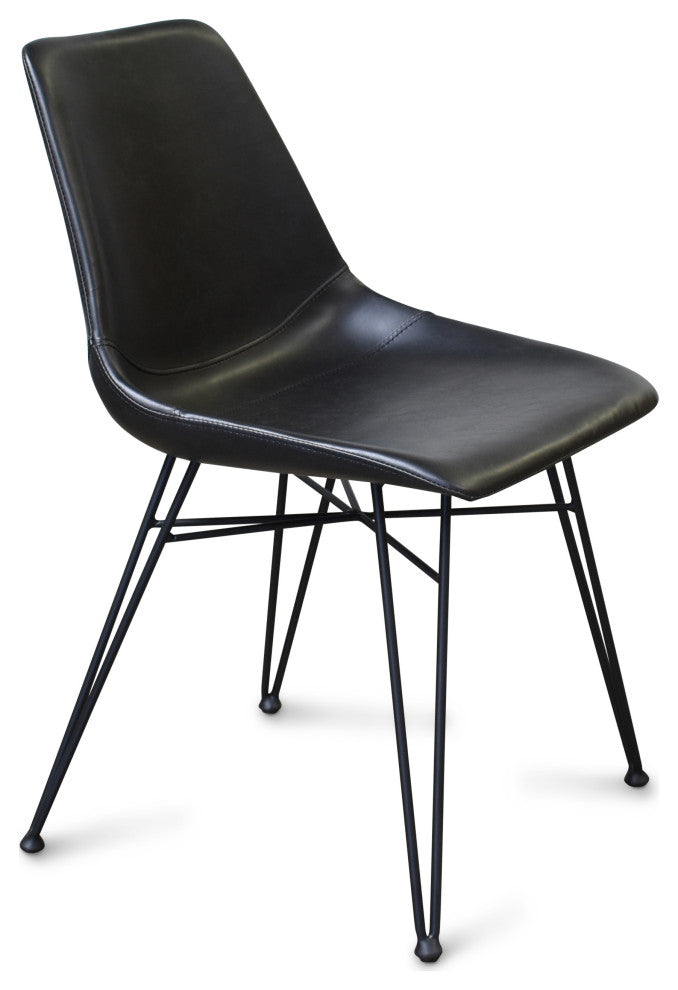 Oda Dining Chair, Charcoal Black, Set of 2