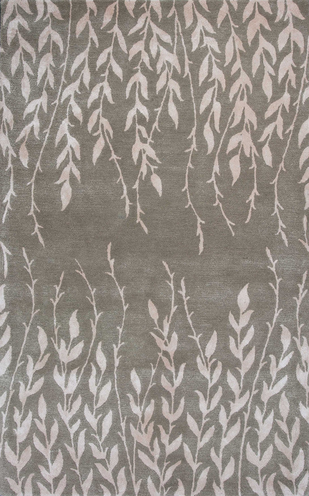 3'x5' Wool and Viscose Blend Beige Area Rug