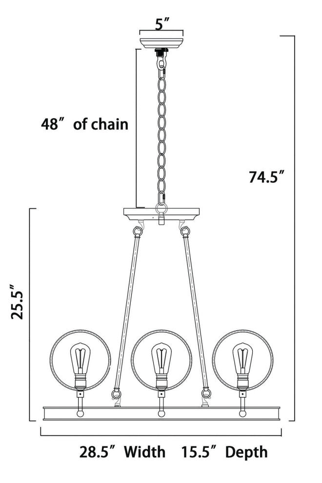 Cartweight 6-Light Oil Rubbed Bronze Semi-flush Chandelier With Headlight Glass