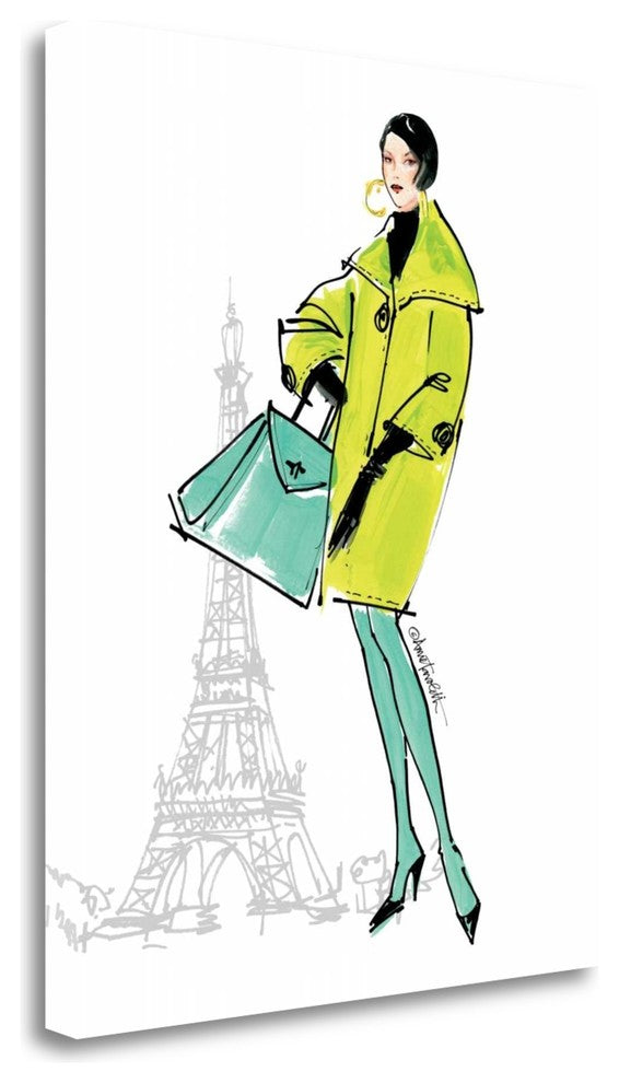 "Colorful Fashion II - Paris" By Anne Tavoletti, Giclee on Gallery Wrap Canvas