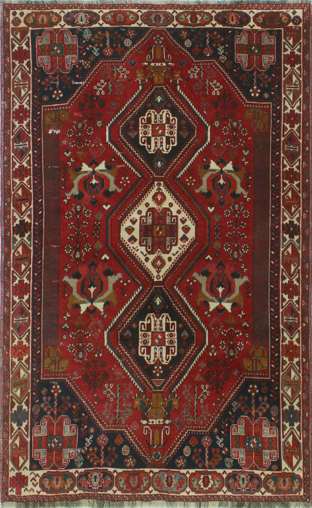 Fine Vintage Distressed April Red Rug