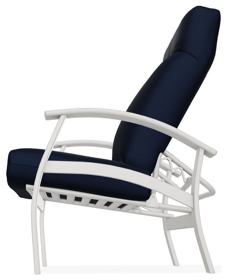 Belle Isle Cushion Outdoor Adjustable Back Chair, Navy/Snow