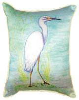 Snowy Egret Extra Large Zippered Pillow 20x24